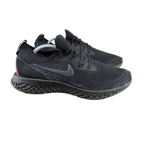 Nike Epic React Flyknit Mens Running Shoes Sneaker Size 12 Black - Picture 1 of 14